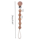 1pc Crochet Bunny Baby Pacifier Clip Chain BPA Free Wooden Beads Appease Soother Chain Clips Newborn Dummy Holder Nipple Clip