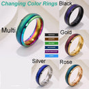 Smart Sensor Body Temperature Test Ring Stainless Steel Fashion Display Real-time Changing Color Finger Rings