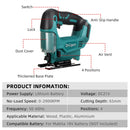 Drillpro 21V 65mm 2900RPM Cordless Jigsaw Electric Jig Saw Portable Multi-Function Woodworking Power Tool for Makita 18V Battery