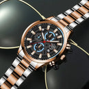 Fashion Mens Sports Watches Luxury Men Business Stainless Steel Quartz Wristwatch Man Casual Leather Watch relogio masculino