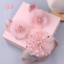 Lovely Pearl Bows Newborn Baby Girl Headband Socks Set Lace Flower Baby Hair Band Turban Baby Little Girl Hair Accessories