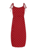 Dresses 2022 Sundress Summer Women Causal Polka Dot Sleeveless High Pleated elastic waist V-Neck Beach Dress Vestidos De Verano