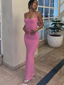 Hugcitar Satin Slip Sleeveless Backless Slim Sexy Maxi Dress 2022 Spring Women Party Y2K Concise Bodycon Elegant Clothing