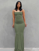 Hugcitar Satin Slip Sleeveless Backless Slim Sexy Maxi Dress 2022 Spring Women Party Y2K Concise Bodycon Elegant Clothing