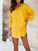 Print Shorts Suits Woman Vintage Long Sleeve Shirt And Short Pants Suit Two Piece Set Female Casual Outfit