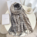 Luxury Plaid Scarf Winter Warm Cashmere Women Long Pashmina Foulard Female Scarves Lady Tassel Shawl Wraps 2022 Design New