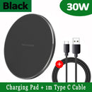 NEW 30W Fast Qi Wireless Charger Pad for iPhone 13 12 11 X Pro Max For Samsung Galaxy S21 S20 S10 S9 S8 Xiaomi Wireless Charging