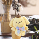 Sanrio 10cm Kuromi My Melody KT Cat PC Dog Hello Kitty Keychain Anime Plush Figure Pendant Accessories Cute Animals Toys