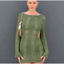 Tassel Cut Out Long Sleeve Dress Women Y2K Mini Backless Bodycon Female Dresses 2022 Summer Sexy Party Club Ladies Vestidos