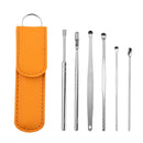 6Pcs/set Ear Wax Pickers Stainless Steel Earpick Wax Remover piercing kit earwax Curette Spoon Care Ear Clean Toolear cleaner