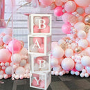 Baby Shower Box Custom Alphabet Name Transparent Balloon Box Birthday Party Decoration Kids DIY Wedding Baby Shower Suppiles