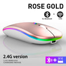 Wireless Mouse RGB Rechargeable Bluetooth Mice Wireless Computer Mause LED Backlit Ergonomic Gaming Mouse for Laptop PC