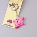 Pokemon Anime Marowak Abra Gengar Ponyta Porygon Alloy Silicone Keychain Accessories Pendant Bag Key Ring Pendant Birthday Gifts
