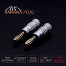 20pcs/10pairs Nakamichi BANANA PLUGS 24K Gold-plated 4MM Banana Connector with Screw Lock For Audio Jack Speaker Plugs Black&Red