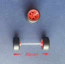 4PCS 1/64 Scale Alloy Car Model 5.2mm/11mm Size Rubber Tires + Wheels + Axles for Modified 1:64 Matchbox/Domeka/HW Model Cars
