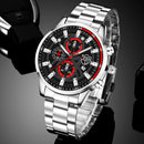 Fashion Mens Sports Watches Luxury Men Business Stainless Steel Quartz Wristwatch Man Casual Leather Watch relogio masculino