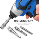 Drill Socket Adapter 1/4'' Hex Shank Extension for Impact Driver 1/2'' 3/8'' 1/2'' Square Head Drill Bit Adapter Set Hand Tools