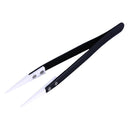 Straight Aimed Ceramic Tweezers for Electronics Soldering with Stainless Steel Handle Black Tweezers Hand Tool Precision Tweezer