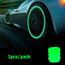 4pcs Luminous Valve Caps Fluorescent Night Glowing Car Motorcycle Bicycle Bike Wheel Tyre Hub Luminous Valve Stem Caps Decors