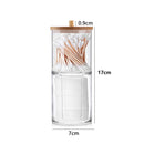 Acrylic Makeup Organizer Cotton Pad Storage Box For Cotton Swabs Rod Cosmetics Jewelry Organizer with Bamboo Lid Repacking Boxes