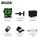 HILDA Laser Level Meter 2-Lines Cross Green Level Laser Horizontal & Vertical Nivel Laser Self-Leveling лазерный уровень