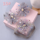 Lovely Pearl Bows Newborn Baby Girl Headband Socks Set Lace Flower Baby Hair Band Turban Baby Little Girl Hair Accessories