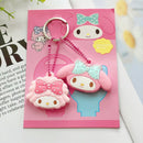 Kawaii Sanriod Accessories Kitty kuromi My Melody Cartoon Silicone Case Backpack Pendant Keychain Anime Toys for Girls Gifts