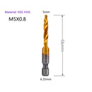 1-6pc M3 M4 M5 M6 M8 M10 Tap Drill Bits 1/4 Hex Shank Machine Hand Taps Titanium Coated HSS Drilling Tap Bits Thread Screw Tools