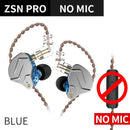 KZ ZSN Pro Wired Earphone 1DD+1BA Hybrid Technology In Ear Headphones HIFI Bass Metal Earplugs Movement Noise Reduction Headset
