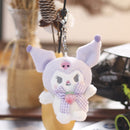 Sanrio 10cm Kuromi My Melody KT Cat PC Dog Hello Kitty Keychain Anime Plush Figure Pendant Accessories Cute Animals Toys