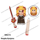 WM6116 WM6137 WM2344-A Demon Slayer Japanese Anime Uzui Tengen Rengoku Kyoujurou Tanjirou mini Action toy Figures Assemble toys