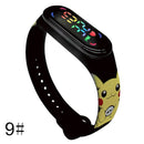 Pokemon Strap LED Electronic Watch Fashion Colorful Bracelet Touch Waterproof Anime Character Pikachu Educational Children&