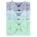 3/4/5/6Pcs/set Cute Bowknot Baby Headband Turban Solid Color Newborn Baby Girls Elastic Hair Bands Soft Nylon Hair Accessories