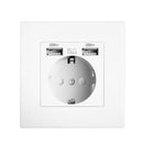 Depo Wall Type Dual USB Power Socket 2.1A, Electrical socket wall plug with usb, 16A 220V outlet, German EU Standard Socket