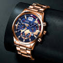 Fashion Mens Sports Watches Luxury Stainless Steel Quartz Wrist Watch Calendar Luminous Clock Men Business Casual часы мужские