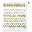 1PC Silver Gold Lines Stripe 3D Nail Sticker Geometric Waved Star Heart Self Adhesive Slider Papers Nail Art Transfer Stickers