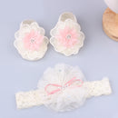 Lovely Pearl Bows Newborn Baby Girl Headband Socks Set Lace Flower Baby Hair Band Turban Baby Little Girl Hair Accessories