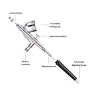Nasedal NT-19 Dual-Action Airbrush Compressor Kit 0.3mm Airbrush Spray Gun for Nail Airbrush Model Cake Car Fish Shoes Painting