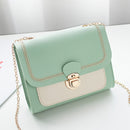 Stitching Women Summer Shoulder Crossbody Bag Chain PU Leather Ladies Messenger Bag Female Small Square Bag Clutch Bags Handbags