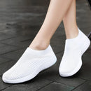 Women Flats Shoes Plus Size 43 Breathable Mesh Platform Sneakers Women Slip on Soft Ladies Casual Shoes Woman Knit Sock Flats 36