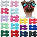 10pcs/lot Solid Color Grosgrain Ribbon Bowknot Kids Hair Clips Handmade Bows Baby Girls Barrettes Hairpins Photo Props Gifts