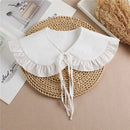 Linbaiway 2022 Lace Chiffon Doll Fake Collar Ladies Shawl Wrap Removable Detachable Embroidered False Collar Clothes Accessory