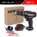 Electric Cordless Screwdriver Impact Drill 3 Functions Wireless Mini Lithium Battery Charging Hand Drill 21V 25V