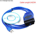Blue VAG-COM 409.1 Vag Com 409Com Vag 409.1 Kkl OBD2 USB Diagnostic Cable Scanner Interface For VW Audi Seat Volkswagen