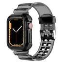 Clear Band + Case for Apple Watch 8 7 6 SE 5 3 2 Soft Transparent silicone Strap for iwatch Strap 40mm 44mm 42MM 41MM 45MM 49MM