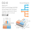 Mini Quick Wire Conductor Connector Universal Compact 2/3 Pin Splicing Push-inTerminal Block 1 in multiple out with fixing Hole