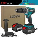 21V 13MM Brushless Electric Drill 115N/M 4000mah Battery Cordless Screwdriver With Impact Function Can Drill Ice Power Tools