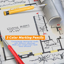 Solid Carpenter Pencil Set with 6 Refill Built-in Sharpener Deep Hole Mechanical Pencil Woodworking Tools Carpentry Scriber