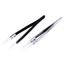 Straight Aimed Ceramic Tweezers for Electronics Soldering with Stainless Steel Handle Black Tweezers Hand Tool Precision Tweezer