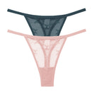 2PCS/Set Mesh Transparent Thong Women Panties Underwear Women Seamless G-String Female Underpants Intimates Lingerie S-XL